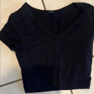 Classic Black V-Neck Women's Top